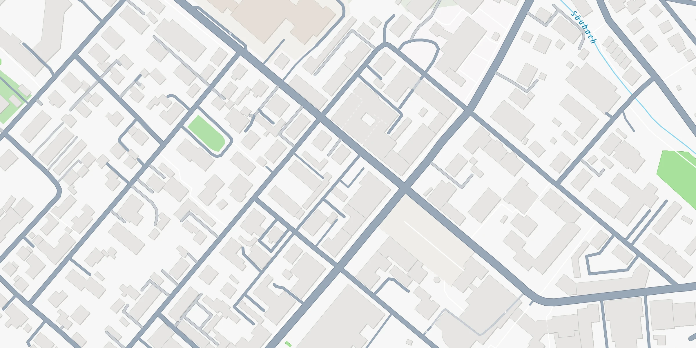 Karte mit Straßen und Gebäuden